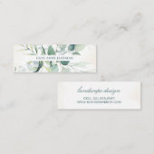 Modern Botanical Eucalyptus Greenery Elegant スキニー名刺 (正面/裏面)