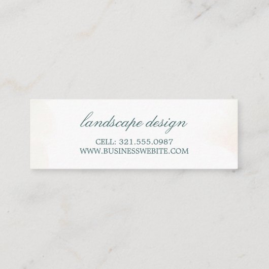 Modern Botanical Eucalyptus Greenery Elegant スキニー名刺 (裏面)