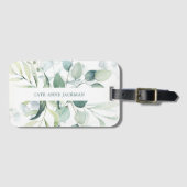 Modern Botanical Eucalyptus Greenery Elegant ラゲッジタグ (正面横)