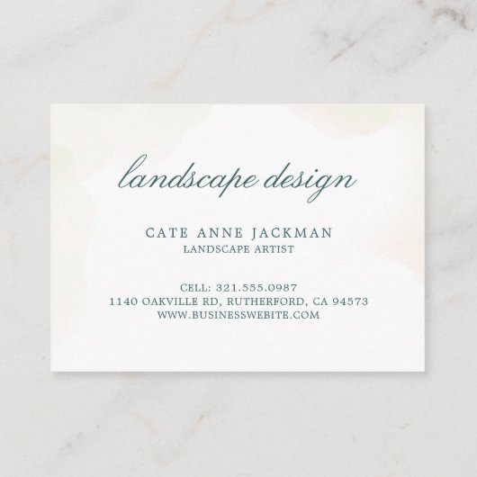 Modern Botanical Eucalyptus Greenery Elegant 名刺 (裏面)