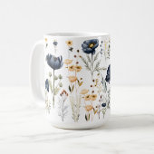 Modern botanical flower mug コーヒーマグカップ (正面左)