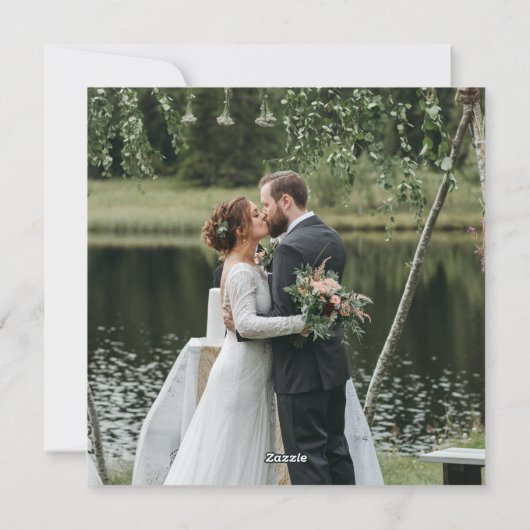 Modern Botanical Greenery 2 Photo Wedding シーズンカード (裏面)