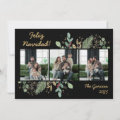 Modern Botanical Greenery Photo Feliz Navidad シーズンカード (正面)