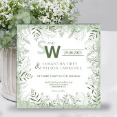 Modern Botanical Greenery Wedding Invitation 招待状