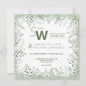 Modern Botanical Greenery Wedding Invitation 招待状 (正面)