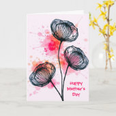 Modern Botanical Illustration カード (黄色い花)