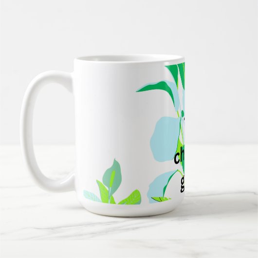 Modern Botanical Leaf  コーヒーマグカップ (左)