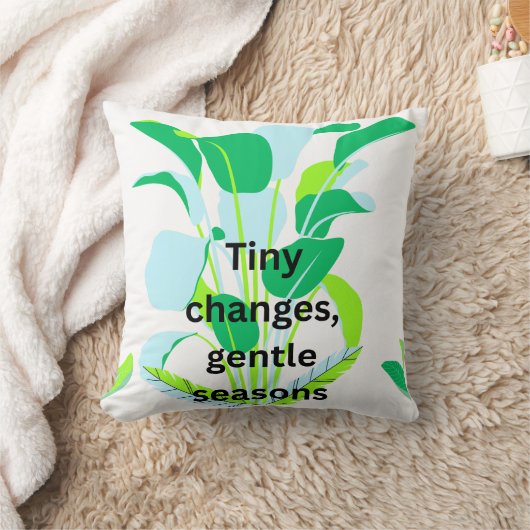 Modern Botanical Leaf Accent Pillow クッション (ブランケット)