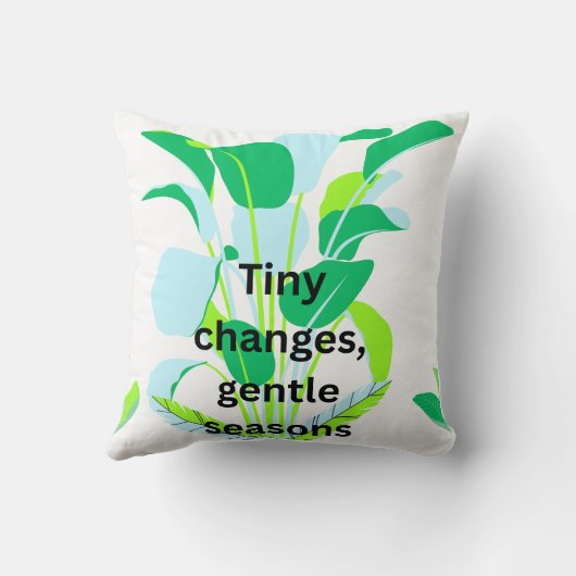 Modern Botanical Leaf Accent Pillow クッション (裏面)