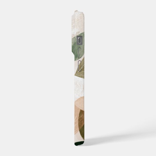 Modern Botanical Leaf Phone Case – Earth Tone iPhoneケース (左側面)