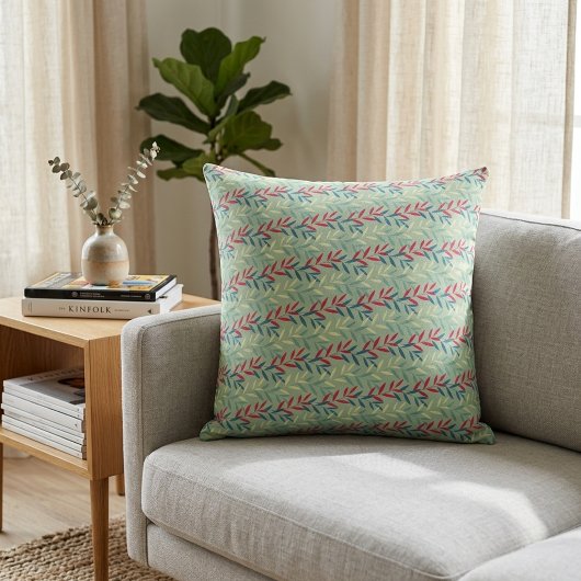 Modern Botanical Leaf Vines Seamless Pattern Art クッション