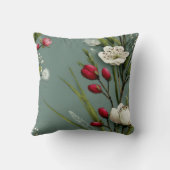 Modern Botanical Minimalist Subtle Floral Pattern  クッション (裏面)