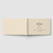 Modern Botanical Monogram Ivory Wedding  ゲストブック (全面)