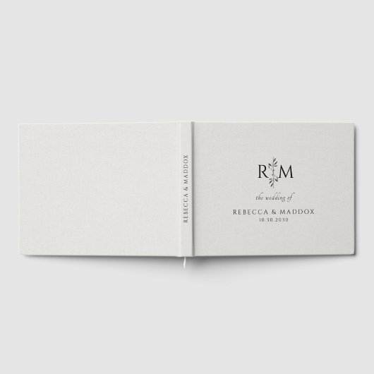 Modern Botanical Monogram Wedding ゲストブック (全面)