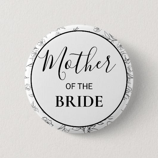 Modern Botanical Mother of the Bride 缶バッジ (正面)