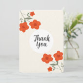 Modern Botanical orange floral thank you card  招待状 (スタンド正面)