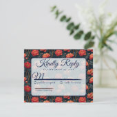 Modern Botanical Peonies Spring Wedding Rsvp (スタンド正面)