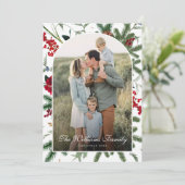 Modern Botanical Photo Holiday Elegant Card シーズンカード (スタンド正面)