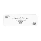 Modern Botanical Script Return Address Label ラベル (正面)