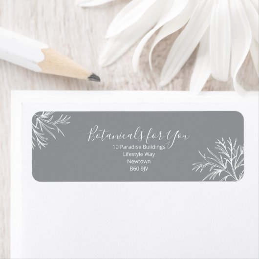 Modern Botanical Script Return Address Label ラベル (インサイチュ)