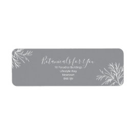 Modern Botanical Script Return Address Label ラベル