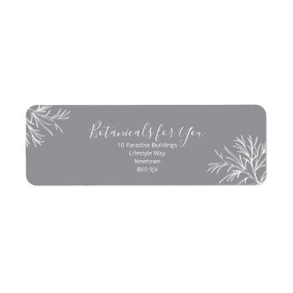 Modern Botanical Script Return Address Label ラベル