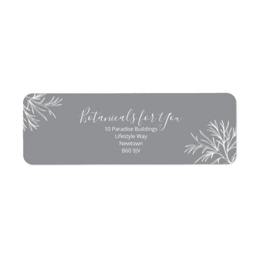 Modern Botanical Script Return Address Label ラベル (正面)