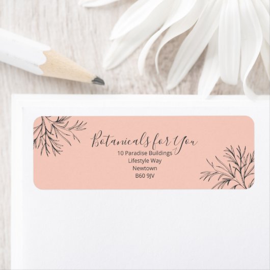 Modern Botanical Script Return Address Label ラベル (インサイチュ)