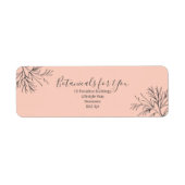 Modern Botanical Script Return Address Label ラベル (正面)