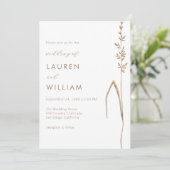 Modern Botanical Single Stem Wildflower Wedding 招待状 (スタンド正面)