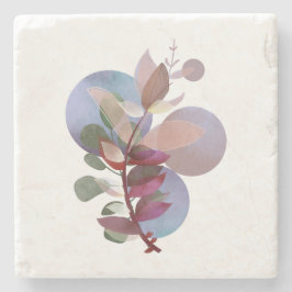 Modern Botanical Soft Neutral Lux Stone Coaster ストーンコースター