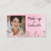 Modern Botanical Soft Pink Boho Photo QR Code  名刺 (正面)