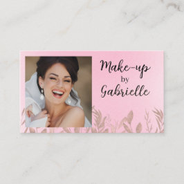 Modern Botanical Soft Pink Boho Photo QR Code 名刺