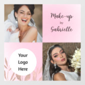 Modern Botanical Soft Pink Boho Photo Script ウィンドウサイン (シート)