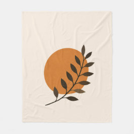 Modern Botanical Sun Throw Blanket フリースブランケット