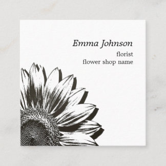 Modern Botanical Sunflower | Professional Branding スクエア名刺