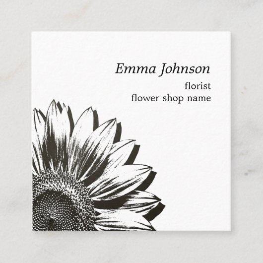 Modern Botanical Sunflower | Professional Branding スクエア名刺 (正面)