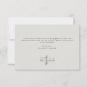 Modern Botanical Wedding Monogram  サンキューカード (裏面)