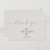 Modern Botanical Wedding Monogram  サンキューカード (正面/裏面)
