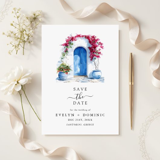 Modern Bougainvillea Destination Wedding セーブザデート