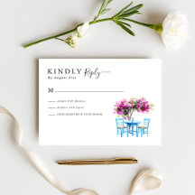 Modern Bougainvillea Destination Wedding RSVP