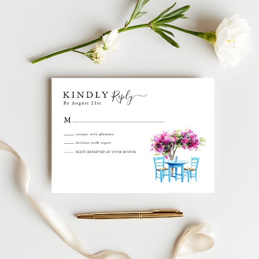 Modern Bougainvillea Destination Wedding RSVP