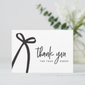 Modern bow Custom business Handlettering サンキューカード (スタンド正面)