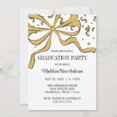 Modern Bow Gold Graduation 招待状 (正面)