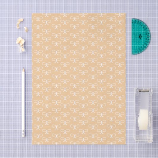 Modern Bow Pattern Pastel Orange Tissue Paper 薄葉紙 (クラフト)