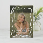 Modern Bow Photo Graduation Party Invitation 招待状 (スタンド正面)