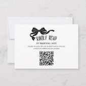 Modern Bow RSVP card with QR code  (正面)