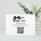 Modern Bow RSVP card with QR code  (スタンド正面)
