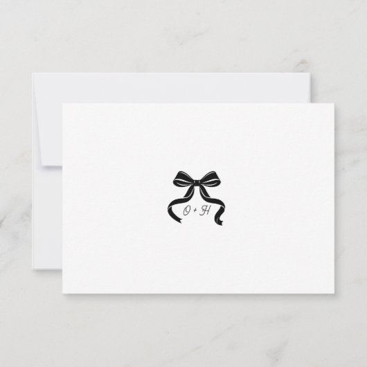 Modern Bow RSVP card with QR code  (裏面)