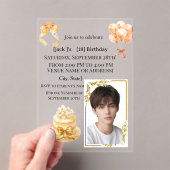 Modern Boy's 18th Birthday Photo Party Invitation  アクリル招待状 (インサイチュ (ポータブル))